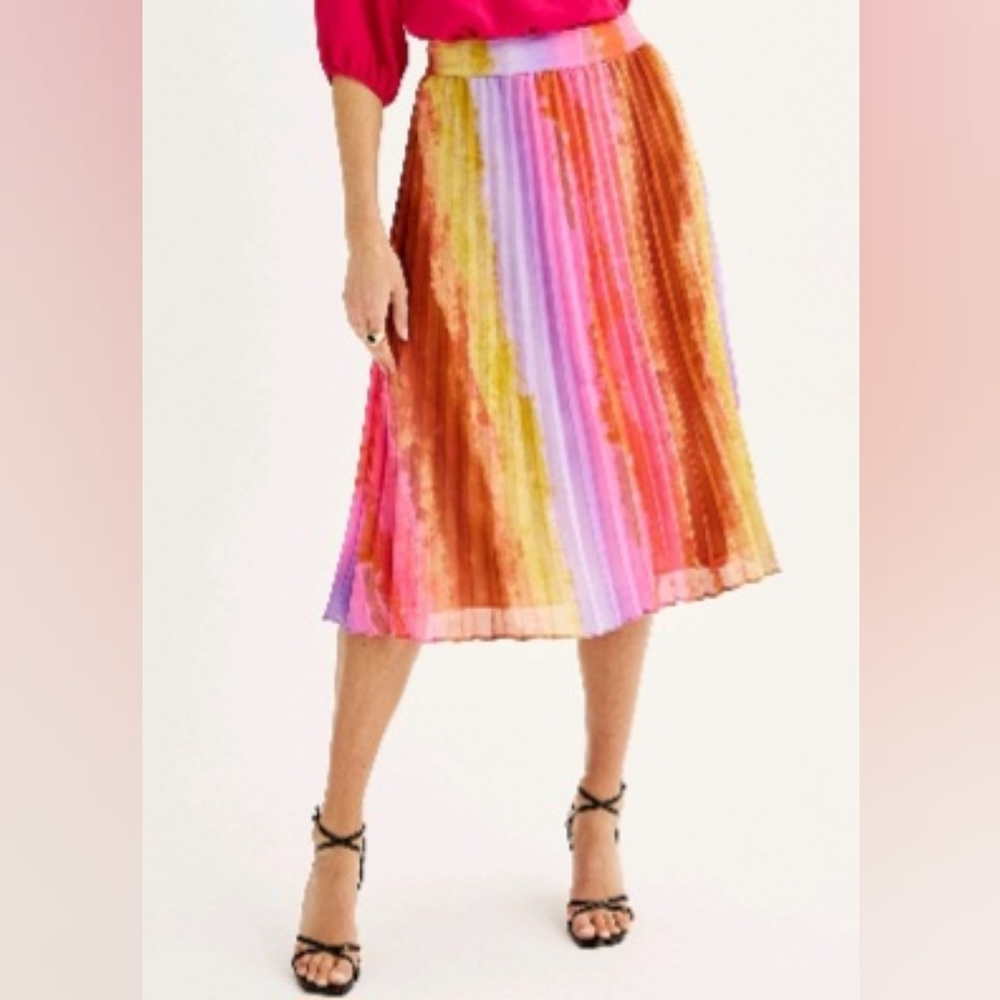 Nine West Multicolor Pleated Skirt